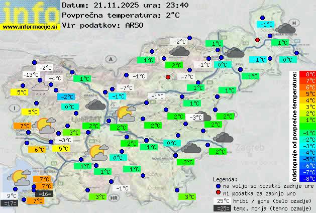 Trenutno vreme po Sloveniji