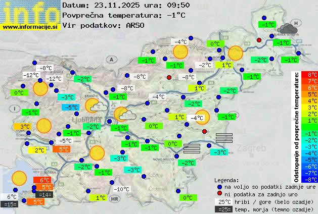 Trenutno vreme po Sloveniji