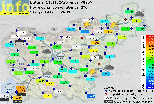 Trenutno vreme po Sloveniji