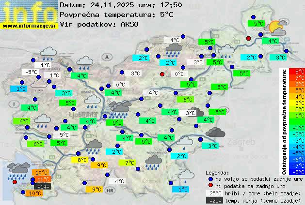Trenutno vreme po Sloveniji
