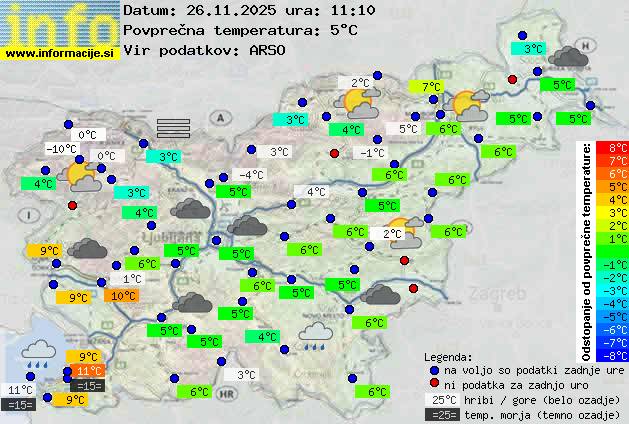 Trenutno vreme po Sloveniji