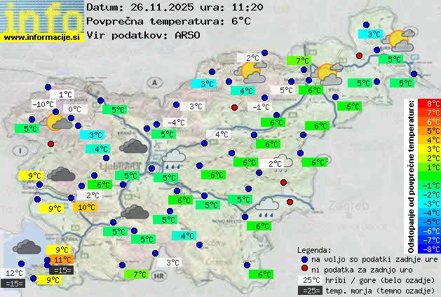 Trenutno vreme po Sloveniji