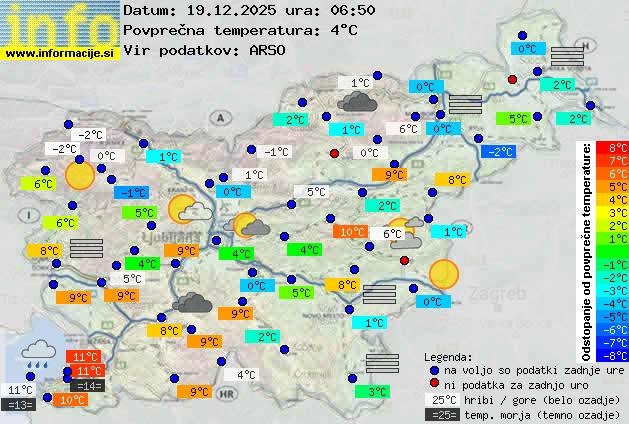 Trenutno vreme po Sloveniji