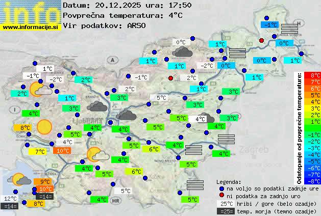 Trenutno vreme po Sloveniji