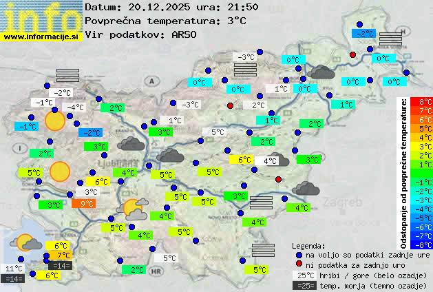 Trenutno vreme po Sloveniji