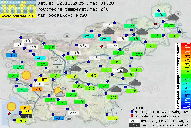 Trenutno vreme po Sloveniji
