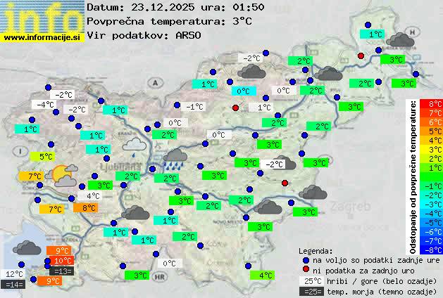 Trenutno vreme po Sloveniji