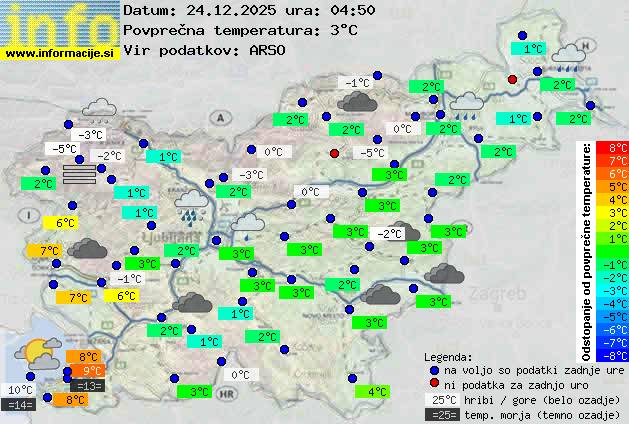 Trenutno vreme po Sloveniji