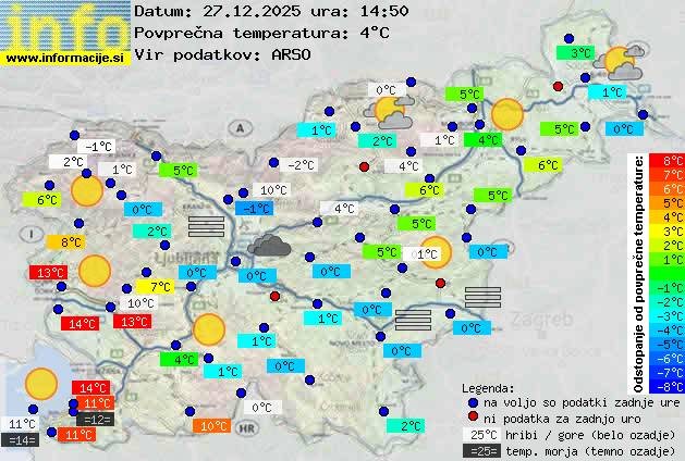 Trenutno vreme po Sloveniji