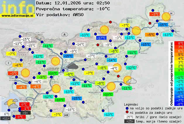 Trenutno vreme po Sloveniji