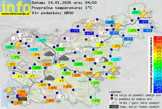 Trenutno vreme po Sloveniji
