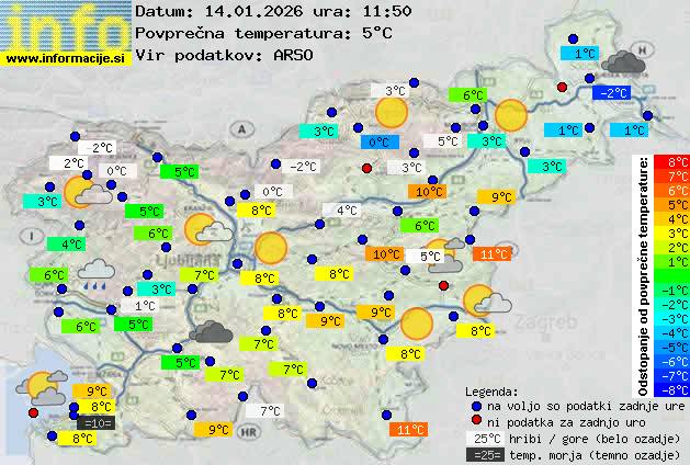 Trenutno vreme po Sloveniji