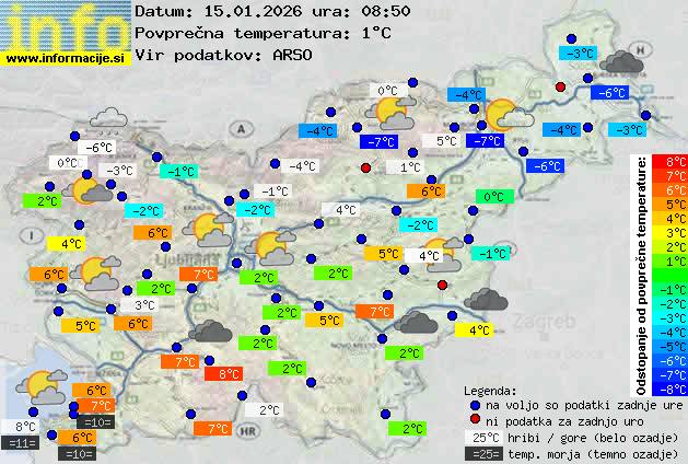 Trenutno vreme po Sloveniji