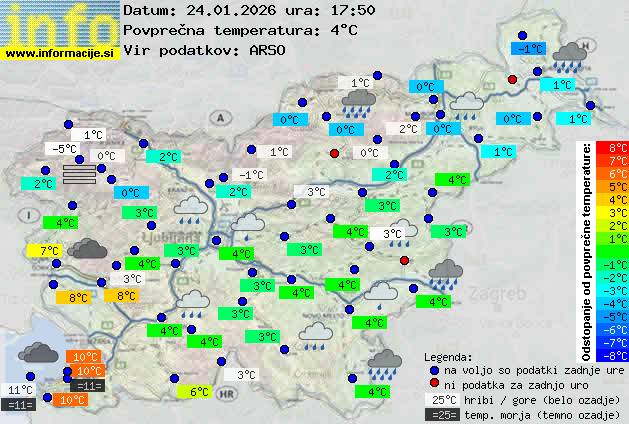 Trenutno vreme po Sloveniji