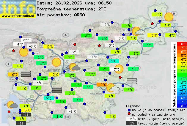Trenutno vreme po Sloveniji