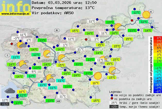Trenutno vreme po Sloveniji