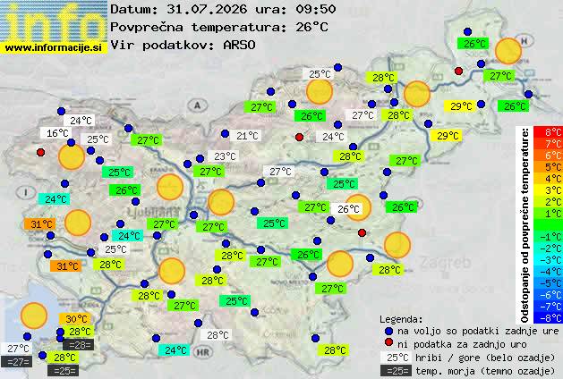 Trenutno vreme po Sloveniji